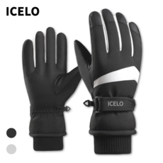 아이셀로 남여공용 터치 스키 장갑, 블랙, 1개