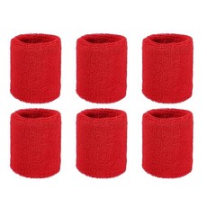 YELARXI 손목 밴드 스웨트밴드 스웨트 스포츠용 7.6x6.4cm(3x2.5인치) 및 6팩 핑크 핏 (테니스/농구/축구/달리기/운동/청소년용), 스칼렛