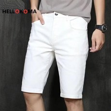 HELLOKOMA 男款夏季直筒休閒牛仔五分褲