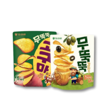 오리온 무뚝뚝 고구마칩 96g 1개 무뚝뚝 감자칩 올리브앤솔트맛 92g 1개 (총2개) 감자스낵, 6개, 188g