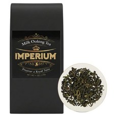 임페리움 밀크 오룡 티 루스 리프 (4온스) 손으로 선별한 프리미엄 오룡 100잔 양조 가능 일상 평온을 위한 자연 음료 부드럽고 벨벳 같은 질감과 크리미한 뒷맛 초월, 밀크 우롱