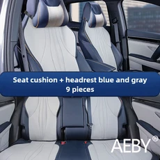 AEBY Seal U DM-i 2020-2025 차량용 시트 커버 풀 방수 가죽 맞춤형 자동차 인테리어 액세서리, 02 23-25 blue gray 9pcs, 01 인조 가죽, 01 사계절