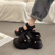 BROWMODA 여성 벨크로 캐주얼 스포츠 샌들