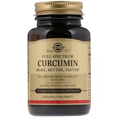 Solgar 全光譜薑黃素液體提取物軟膠囊無麩質和無糖, 1個