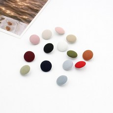 15mm 싸개단추 원단단추, 라이트카키, 4개