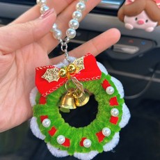 扭扭棒聖誕樹/聖誕花環 DIY材料包，創意手工桌面擺件, 聖誕花環成品（1個）, 1個