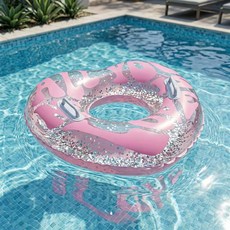 반짝이는 어린이 스팽글 글리터 핑크 하트쿠션 보행기 튜브, 아라칸 하트 튜브 (러브)