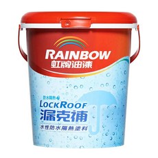 虹牌 424 漏克補水性防水隔熱塗料 大廠防水漆 中小範圍防水適用, 象牙,一加侖（含3吋刷）, 1個, 3.785L