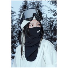 카빙스노우 겨울 여자 바라클라바 스키 스노우보드 골프 방한 넥워머 목토시 버프, 1개, 브이라인 블랙