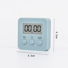 迷你電子計時器，精準簡單大聲，多功能學習廚房提醒器, 1個, 迷你電子計時器【清水藍】,43mm*43mm