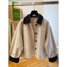 BVXU女翻領風衣 高級感翻領風衣外套女秋季新款韓版寬鬆休閒百搭工裝夾克上衣 英倫風 氣質垂感