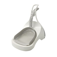 【 愛思沛 ACEPET 】 速易鏟 (長條孔型 礦砂專用) - 貓砂鏟 鏟屎, 1個, 雲絨灰-有座款