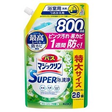 Kao 花王 BATH MAGIC CLEAN 超強泡沫噴霧浴室清潔劑 綠色草本香 補充包, 1個, 800ml