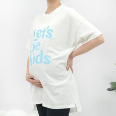 [파격할인] 예비엄마를 위한 데일리 임부복 피셔프라이스 임부복 롱 티셔츠 화이트
