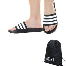 adidas 愛迪達 拖鞋三線拖鞋基本款必備款CF Adilette黑白 AQ1701+束口袋, Black&White, 275