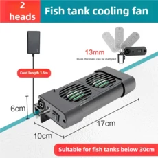 수족관 어항 자동 온도 조절 팬 탱크 냉각 팬 물 음소거, EU adapter plug