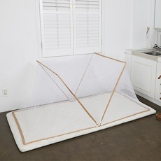 도리바 원터치 접이식 모기장 아이보리 블루