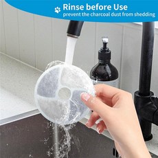 LE L CAT 분수 6팩 1인치 교체 필터 직경 자동 4 애완동물, White Blue