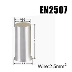 쿠쿠스토어 EN 구리 전선 비절연 베어 슬리브 관형 크림프 커넥터 튜브 코드 페룰 케이블 러그 압착 단자, 01 Copper, 46 300Pieces EN2507