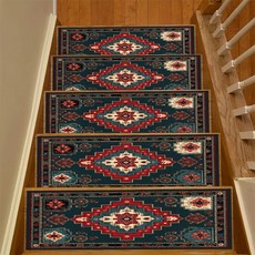 적 패턴 계단 매트 스텝 카펫 홈 데코용 가장자리 헤밍 처리된, 1개, 1. 2