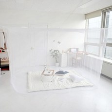 대형 다인용 침대 사각 모기차단 간편설치 모기장텐트 44396ea 1(PC)