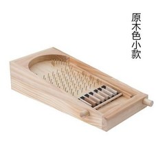 桌面彈珠機彈珠檯 決策選擇 創意彈珠賽道 復古童玩 手工木製彈珠檯 益智聚會遊戲, 原木色小, 1個