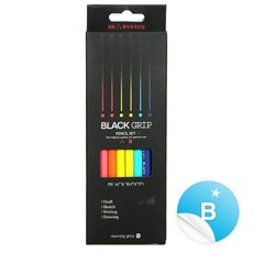 (B) 2000 블랙그립연필 모닝글로리 71048 6개입