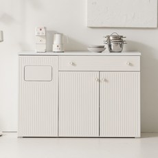 블랑누보 엠버 정수기 다이 선반 다용도장 분리수거함 탕비실 휴지통 주방 틈새 수납장 1200, 화이트(화이트상판), 화이트(화이트상판)