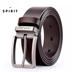 가죽 벨트 버클 핀 트렌드 가죽벨트 레트로 캐주얼 남성 벨트액세서리 정통 제품, 6.브라운(움직이는 링):110cm