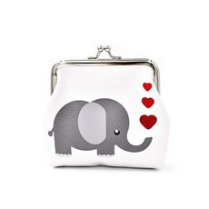 Nodykka Pu 가죽 동전 지갑 귀여운 동물 지갑 가방 교체 파우치 선물 여성용 어린이 여아용 키 홀더 코끼리 하트 하트 191734