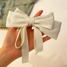 쿠쿠스토어 1Pcs 패션 솔리드 리본 활 바레트 헤어 클립 여성 여자 레이디 파티 모자를 쓰고 있죠 포니 테