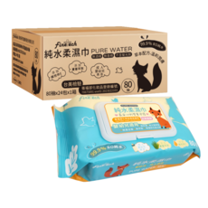 FineTech純水柔濕巾，99.9% RO純水，無酒精無香精，成人嬰幼兒適用，通過台美檢驗, 24, 80, 35g