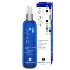 Andalou Naturals 페이스 미스트 모이스처 부스트 페이셜 스프레이 히알루론산 콜라겐 함유 건조하고 건조한 피부 수분 공급 모이스처라이징 스킨 케어 177.4ml 6온, Andalou Naturals 페이스 미스트, 모이스처