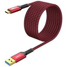 SUNGUY USB C타입 고속 충전 케이블 데이터 전송 10Gbps 18W, 1개, 레드, 3m