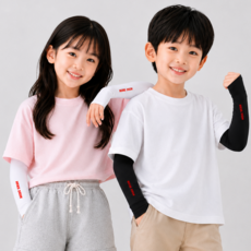 디어스킨 어린이 자외선 차단 손등 쿨토시 2p, 4세트, 화이트+블랙