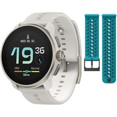 SUUNTO 순토 Race S GPS 스포츠 시계 1.32인치 AMOLED 터치스크린 크라운 포함 파우더 그레이 22 ATH8 실리콘 스트랩 웨이브 블루 M 247382, SUUNTO 순토 Race S GPS 스포츠 시계 1.