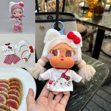 팝마트 크라이베이비 휴가일기 시리즈 인형옷 인형악세서리 인형은 불포함 인형옷만, 크라이베이비 인형키링 인형옷(인형불포함), 헤어피스+KT상의+팬츠+가방 세트