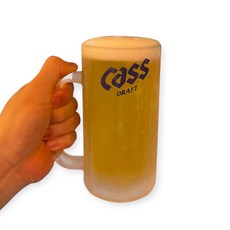 카스 프레쉬 500cc 맥주잔 머그 생맥주 컵 얼음 아이스 CASS 업소용 하이볼, 1개