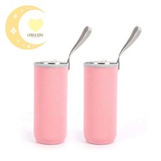 SLOWNEED 네오프렌 물병 파우치 2P 280ml 라이트핑크 등산물병파우치배낭부착