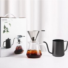 필터리스 아로마 01 패키지 5종 핸드드립세트 선물용 ( 테프론드립포트 스텐드리퍼 드립서버 받침 계량스푼), 1개