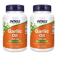 미국 Now Food Garlic Oil 갈릭 오일 1500mg 250 Softgels 2SET