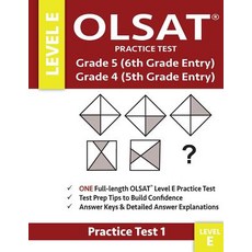 (영문도서) Olsat Practice Test Grade 5 (6th Grade Entry) & Grade 4 (5th Grade Entry)-Level... Paperback, Origins Publications, English, 9780997768060