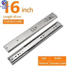 버퍼 댐퍼 레일 캐비닛 슬라이드 소프트 클로즈 섹션 서랍 하드웨어, 4) Buffer 16inch 40cm