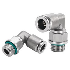 M5 M6 M8 M10 M12 M14 M20 미터법 수나사 엘보 304 스테인레스 스틸 로터리 원터치 공기 공압 피팅 퀵 커넥, 11 6mm-M6, 01 Size, 1개