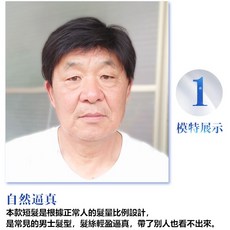 不然飾 整頂假髮 男士短髮 真髮 中老年髮型 爸爸髮型 遮白髮, 1個, 自然色、深棕色、淺棕色