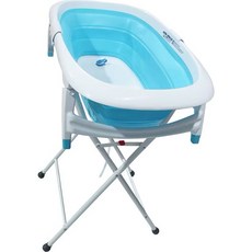 ℋ母嬰 JOLLY 折疊嬰幼兒浴盆附浴盆架 折疊澡盆 浴盆 浴盆架 不彎腰浴盆, Jolly折疊浴盆+浴盆架｜藍色
