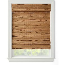 무선 직조 목재 로마 블라인드 폭 20~72인치 높이 24~72인치 해터라스 카멜 (지금 맞춤 설정 클릭)