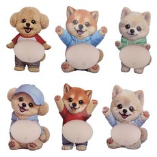 3D 뱃살 배 빵빵 강아지스티커 6P 똥배 말랑 쿠션스티커 스트레스해, 1세트, 혼합