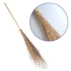 마당 낙엽청소 장대 싸리비 전원주책 도로 청소용 긴빗자루 도로비 실외용, 1개