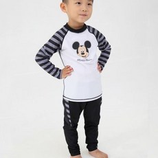 남아수영복 미키마우스 상의 하의 세트 래쉬가드 2P jja*772Md